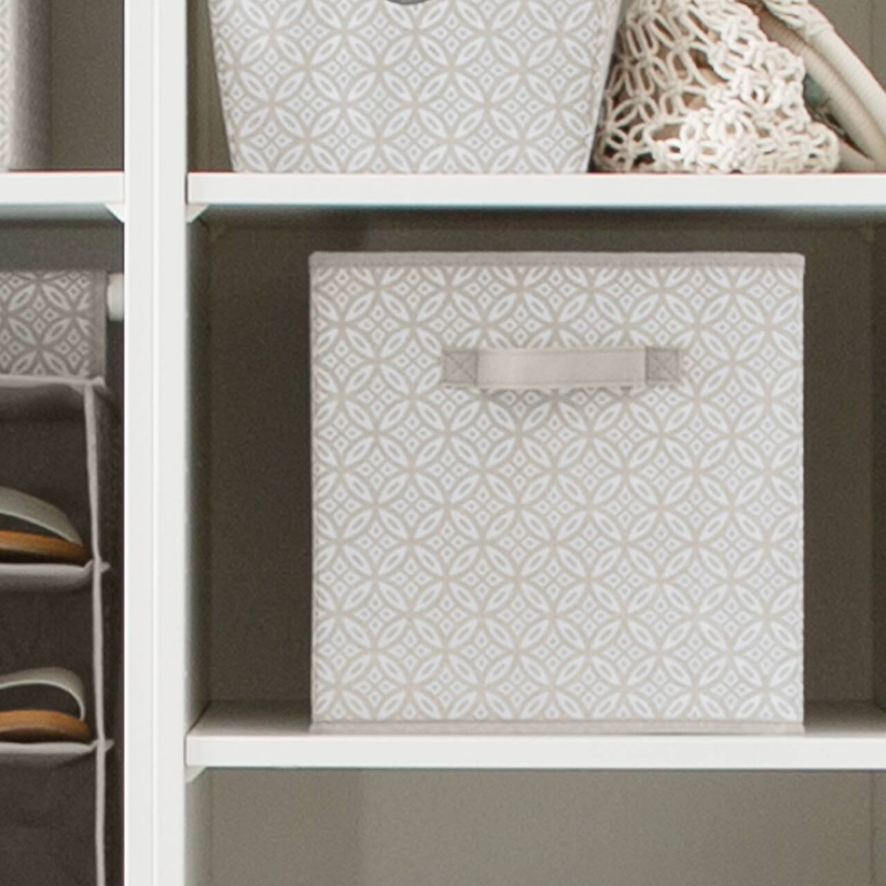 Simplify Gray Boho Collapsible Storage Cube